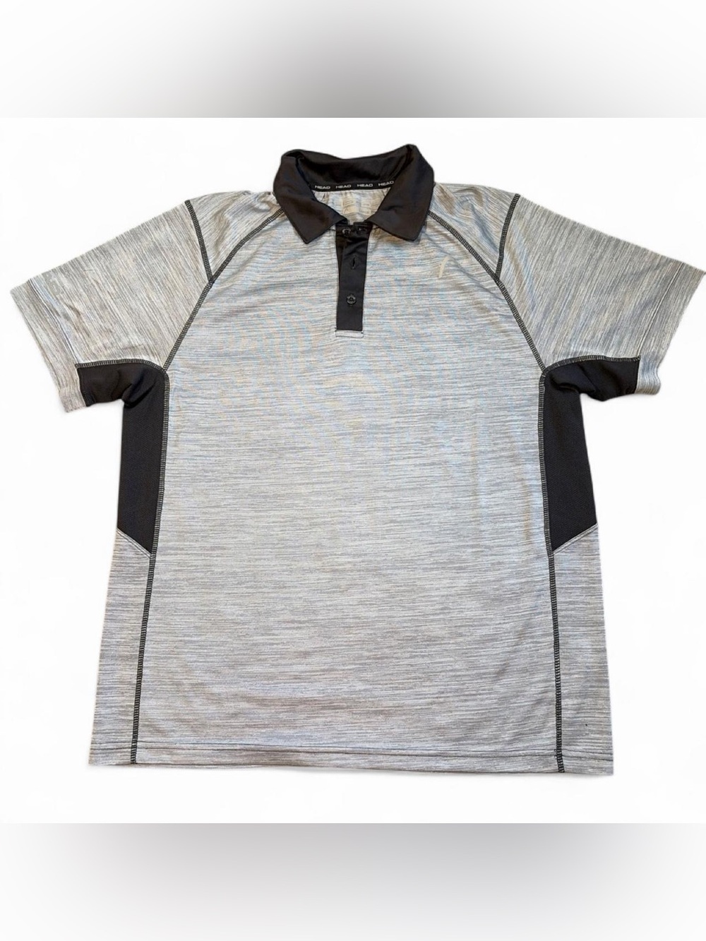 Men's Grey Performance Polo with Dark Gray Contrast